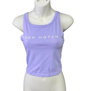 Top Notch size small Women's Lavender Tank Top white logo